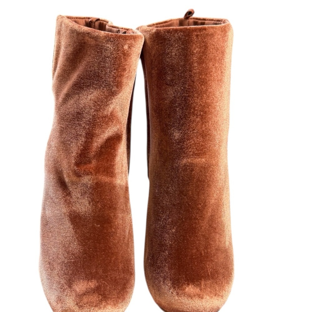 Old Navy Velvety Block-Ankle Boots Bronze Velvet Size 6 - Picture 6 of 8